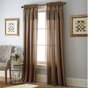 ♥️Stratford Park Mabel Curtain Panel Tan w/ Pleats